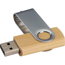 USB-stick twist van hout, middel - Topgiving