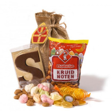 Medium jute zak met Sinterklaas snoepgoed - Topgiving