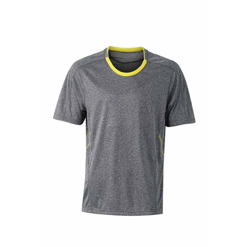 Men's running t-shirt (grijs, geel) bedrukken | Topgiving.nl